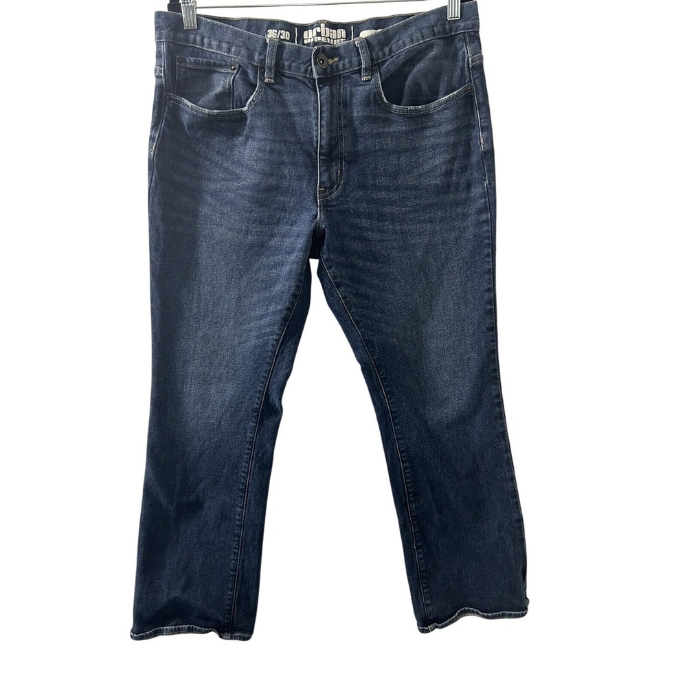 Urban Pipeline Mens Bootcut‎ Jeans Dark Wash Blue Stretch Denim 36x30